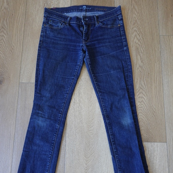 7 For All Mankind Women's Straight Leg Jeans Dark Indigo Wash Size 27 - Picture 1 of 6